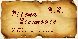 Milena Mišanović vizit kartica